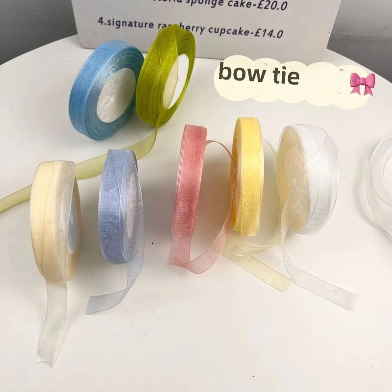 2cm Wide Transparent Snow Pattern Ribbon for Gift Wrapping and Floral Hair Accessories | Gift Packaging & Craft Supplies