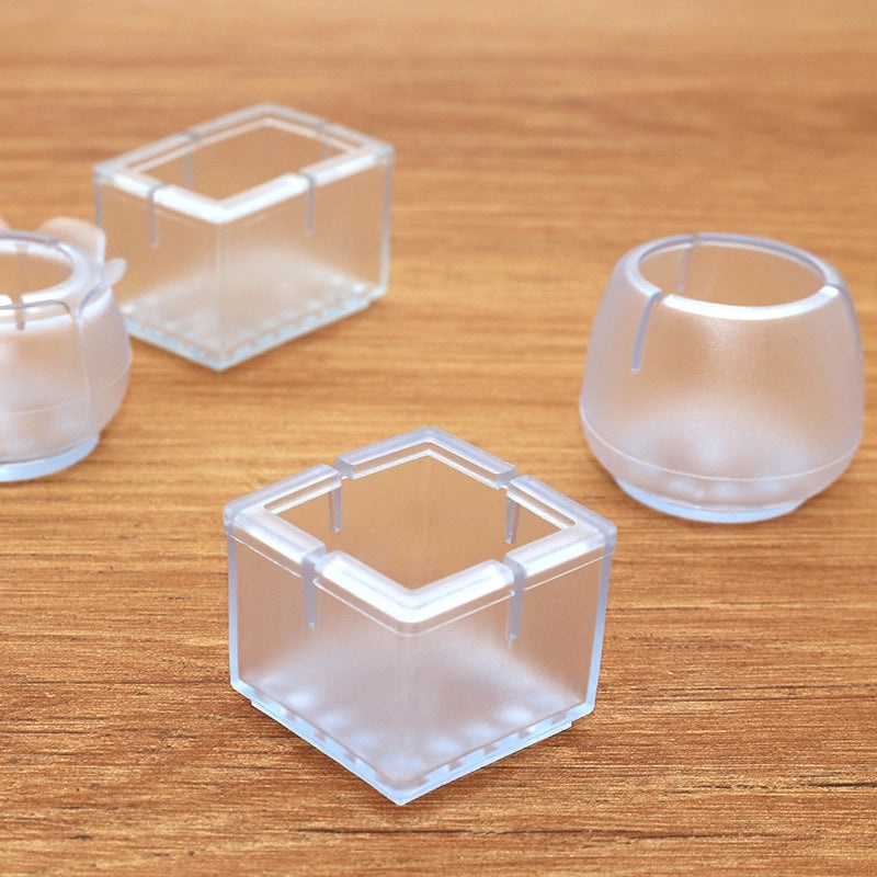 Transparent Non-slip Rubber Chair Leg Caps Thickened Floor Protectors Multi-size Furniture Feet Covers|Home & Living