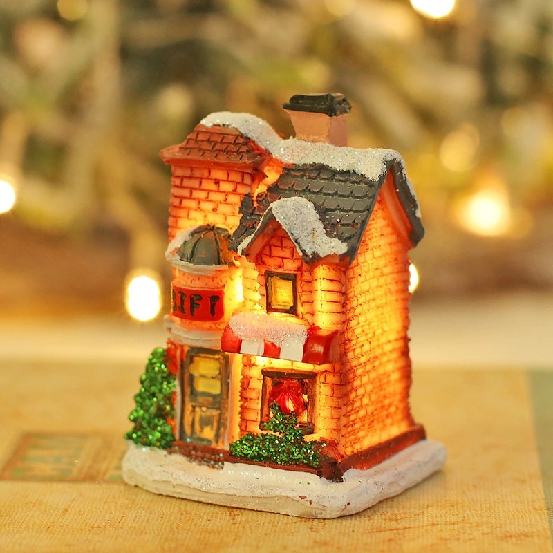 Retro Christmas House Resin Decoration|Holiday Home Decor