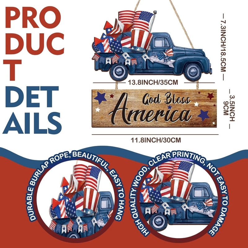 Retro American Flag Wooden Decor for Independence Day|Home Decor