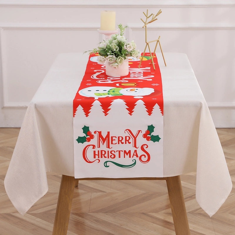 Festive Christmas Alphabet Tablecloth for Holiday & Daily Use|Home Decor Table Linens