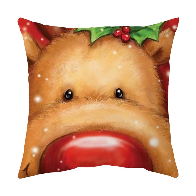 Christmas Tree Santa Elk Holiday Polyester Pillow Covers|Home Decor Pillows