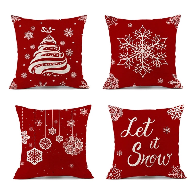 Christmas Ethnic Letter Elk Pillow Covers for Couch Sofa Decor | Home Decor Cushions