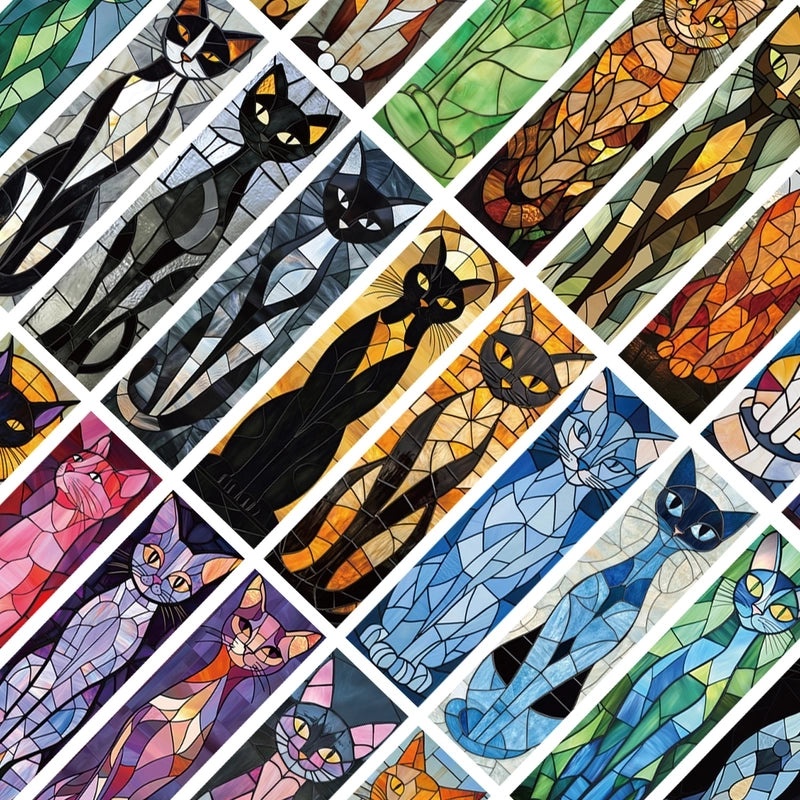 Vintage Color Block Cat Origami Set | Home Decor & Gifts