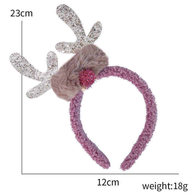 Festive Reindeer Antler Headband for Christmas Party Accessories|Holiday Hair Accessories