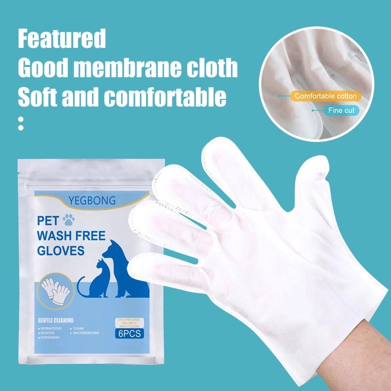 Pet Grooming No-rinse Non-woven Gloves for Cats and Dogs Hair Removal Wipes|Pet Care Accessories