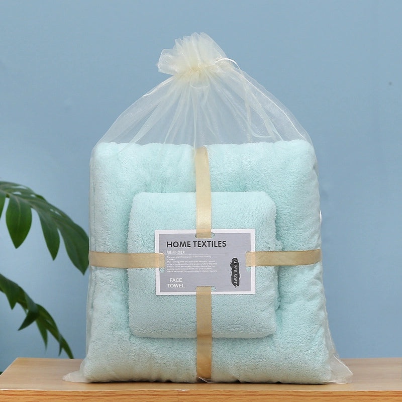 Soft Absorbent Adult & Baby Bath Towels Non-Cotton Coral Fleece Set for Boys and Girls|Home & Bath Textiles