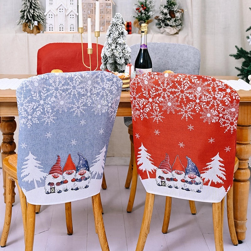 Christmas Santa Claus Snowflake Chair Cover Party Decoration Nonwoven Christmas Table Decor|Holiday Party Supplies