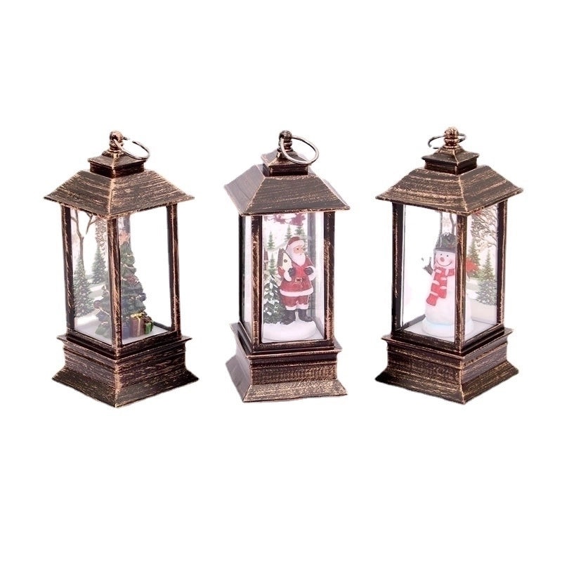 Brushed Gold Snowman Resin Oil Lamp Small Christmas Home Decoration | Holiday Decor