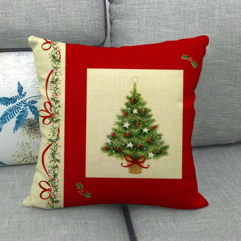 Festive Cartoon Linen Pillow Covers for Couch & Sofa|Home Decor & Pillows