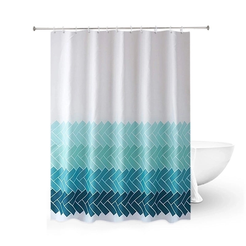 Chinoiserie Style Tropical Plant Polyester Shower Curtain | Bathroom Decor