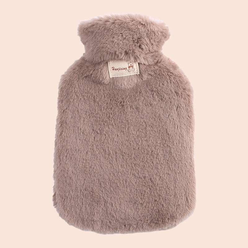 2L Large PVC Hot Water Bag with Imitation Rabbit Wool Flannel Cover, Hand Warmer and Hot Compress | Winter Accessories