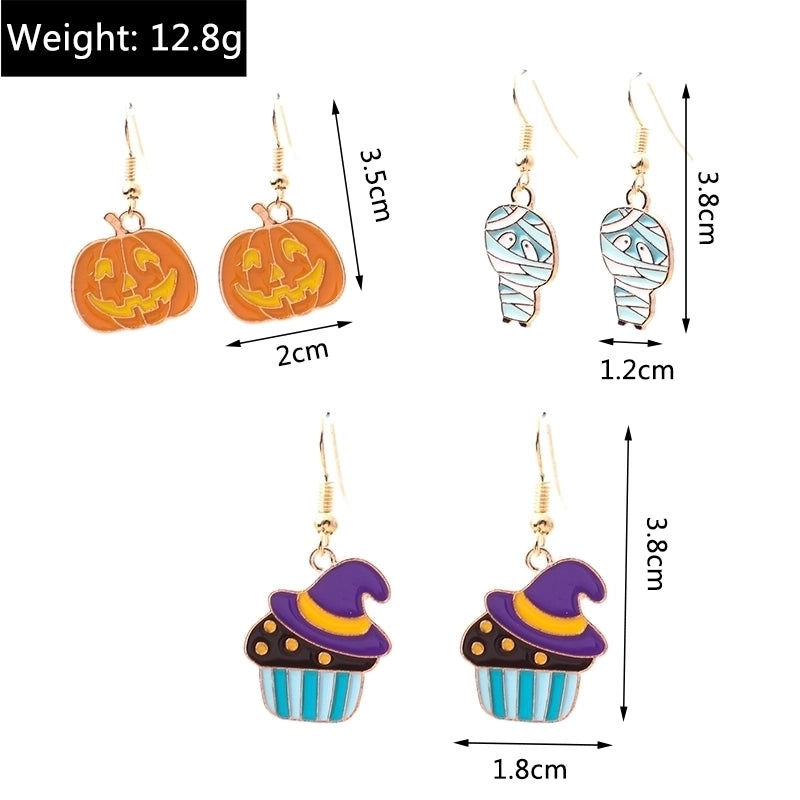 Halloween Pumpkin Alloy Dangle Earrings Cute Party Jewelry | Halloween Jewelry