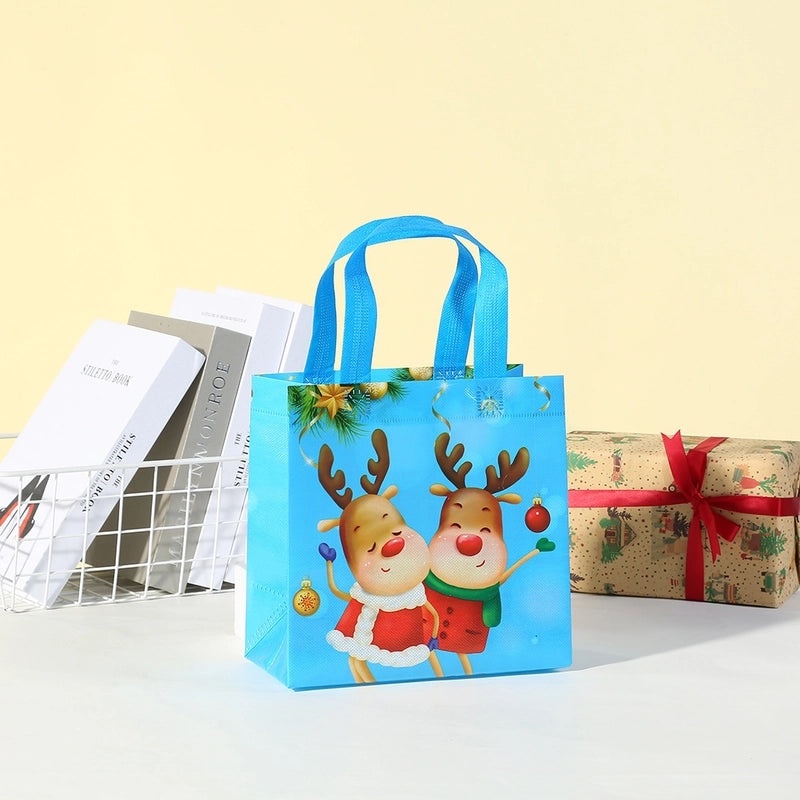 Christmas Santa Claus Nonwoven Party Gift Bags Cute Holiday Treat Bags|Holiday Party Supplies