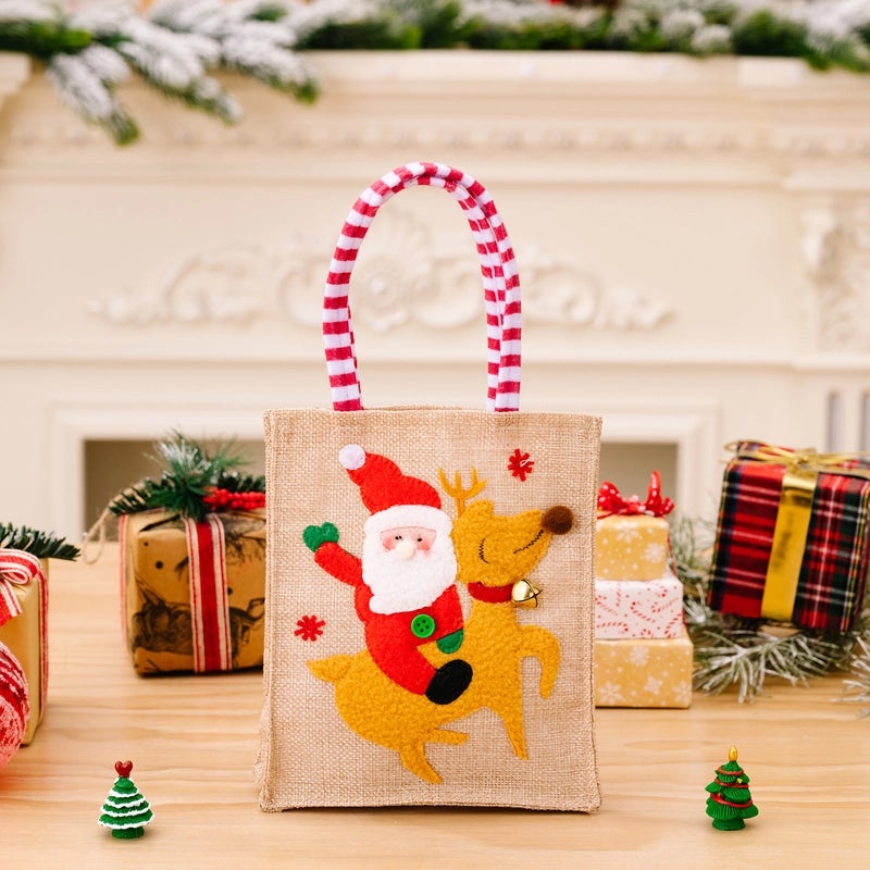 Nordic Christmas Gift Bags with Cute Santa and Elk Design | Holiday Party Supplies