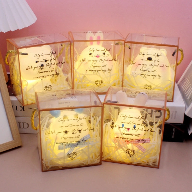 Adorable Bear and Duck Vinyl Night Lights for Indoor Birthday Decor|Home Decor Lighting