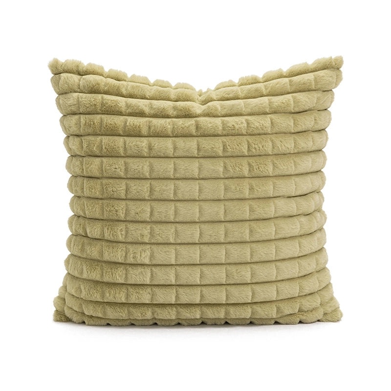 Cozy Plaid and Solid Color Plush Pillow Covers for Couch and Sofa Decor | Home Decor Accessories