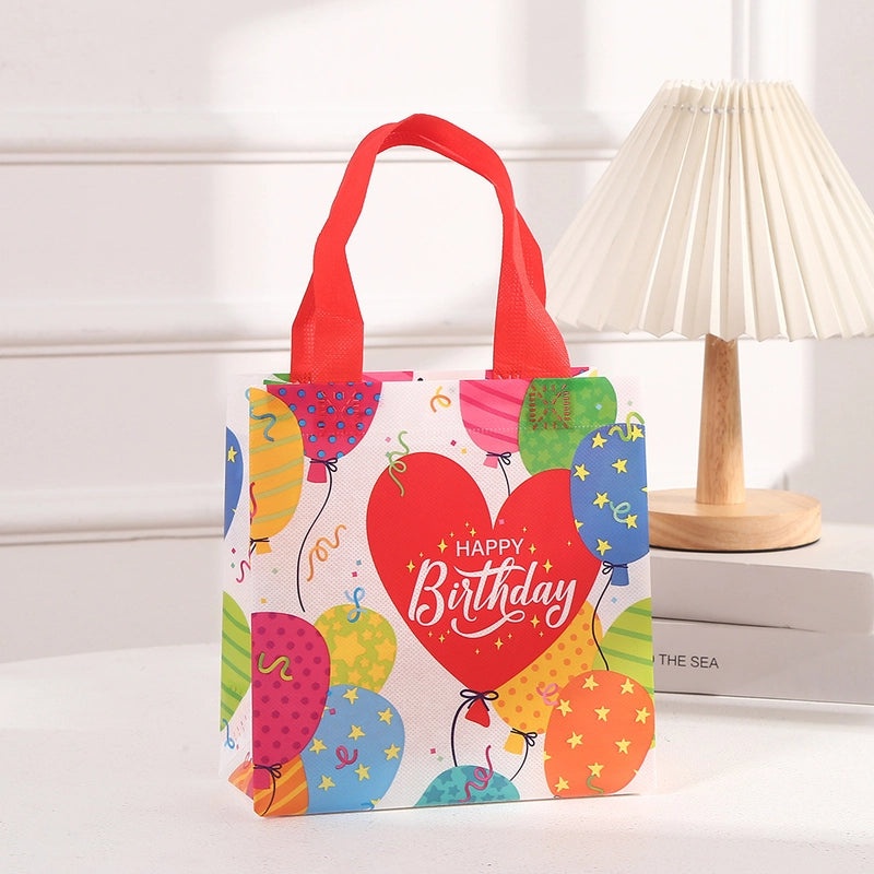 Cartoon Waterproof Non-woven Birthday Gift Tote Bag Full Moon Party Return Favor Bag|Gift Bags & Packaging