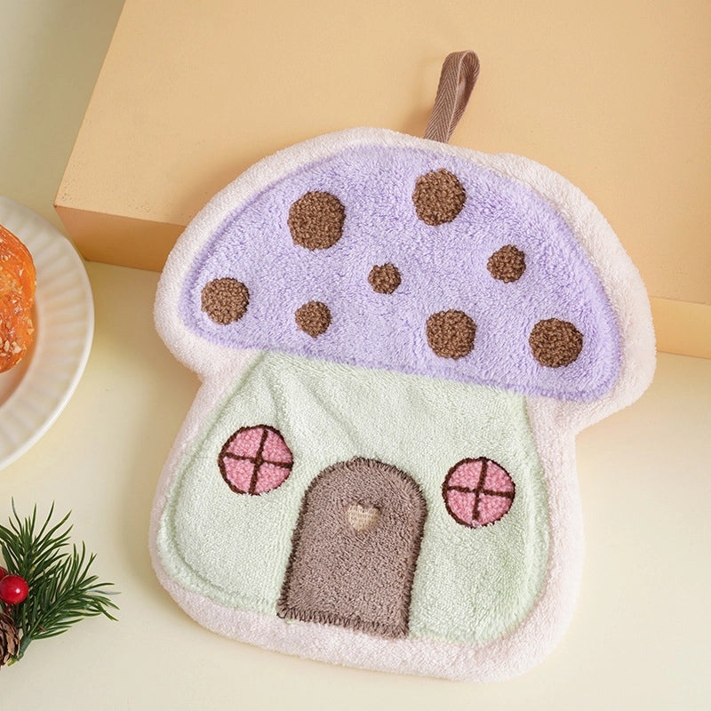 Minimalist Classic Mushroom Coral Fleece Towel Soft and Absorbent|Home & Living Towels