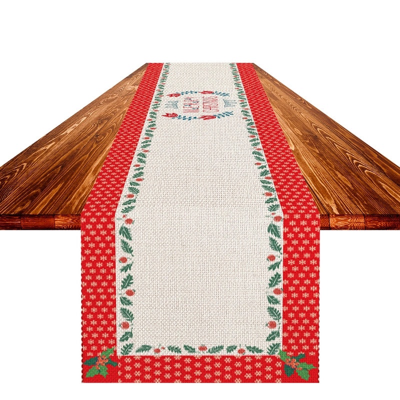 Innovative Christmas Linen Table Runner Durable Anti-Pollution Table Cloth for Holiday Decor|Home & Living > Home Decor > Table Runners