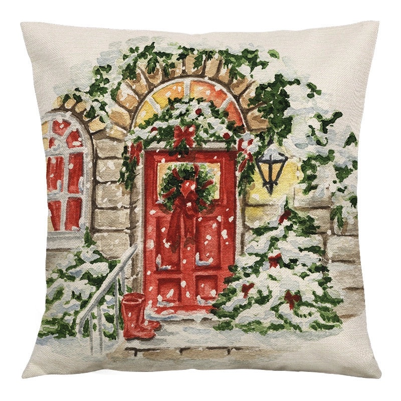 Cute Christmas Tree and Snowman Linen Pillow Covers|Home Decor Pillows