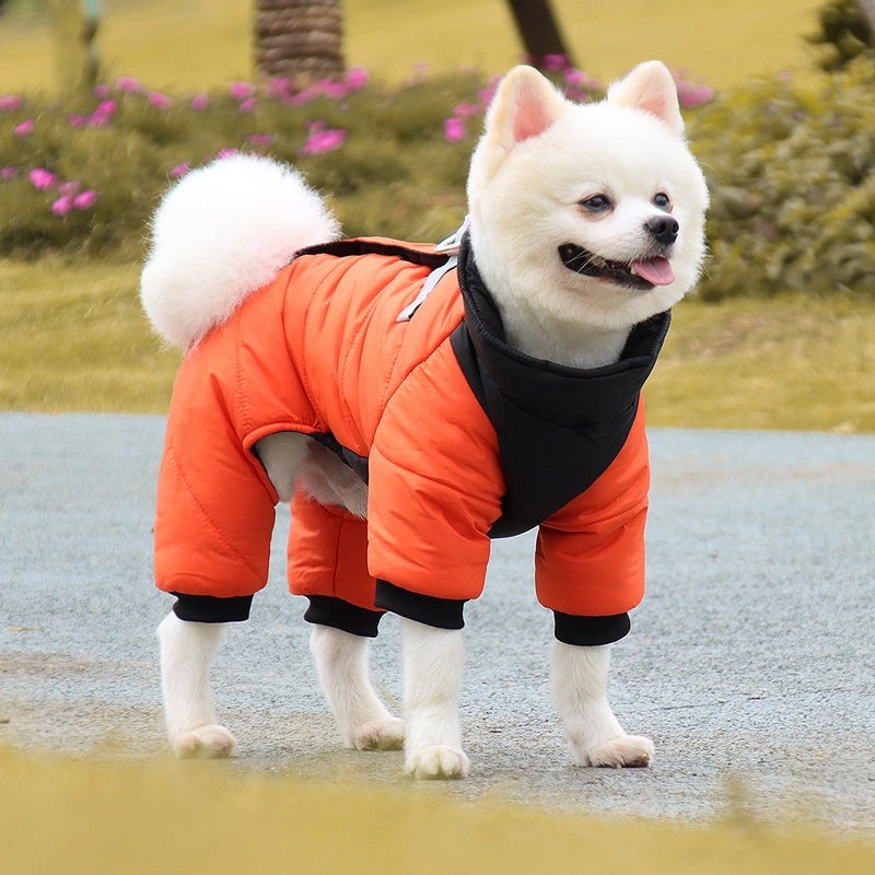 Warm Winter Solid Color Windproof Cotton Dog Jacket | Pet Apparel & Accessories
