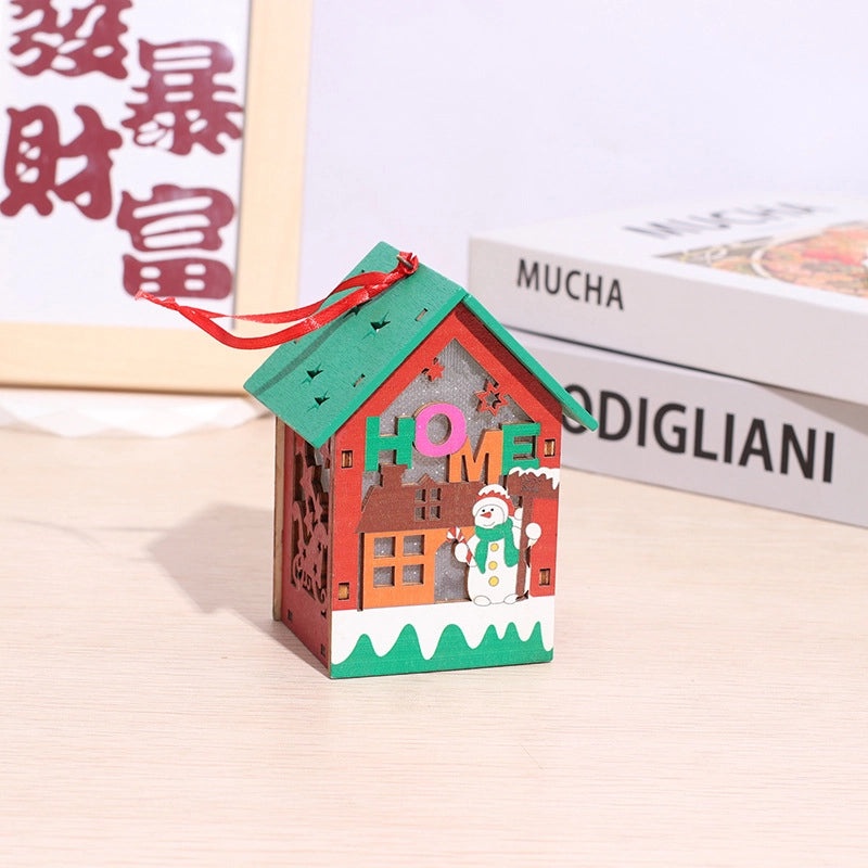 Festive Wood Color Block Ornament Cozy Holiday Decor|Home Decor & Holiday Accessories