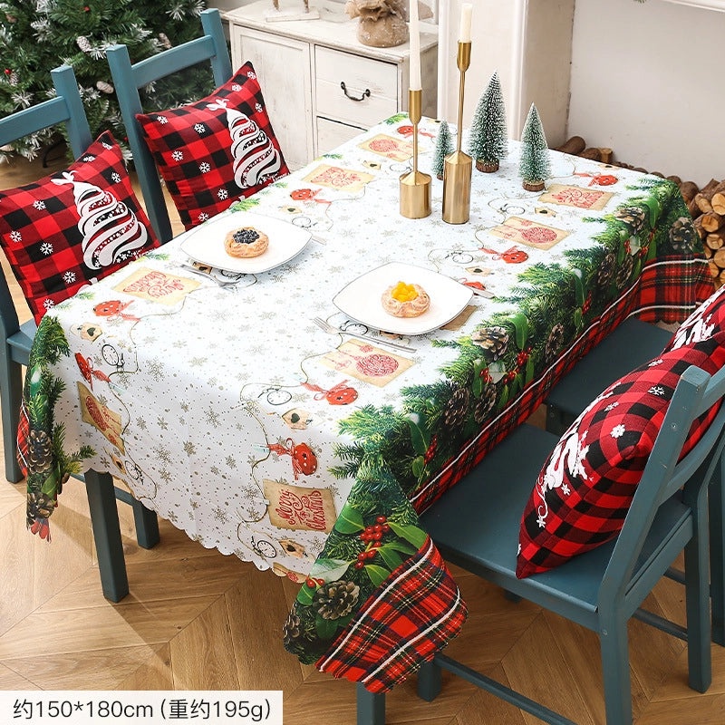 Festive Christmas Elk Tablecloth for Home and Party Decor|Holiday Table Linens