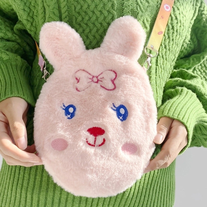 Cute Plush Rabbit Fur Hot Water Bottle Portable Teddy Bear Hand Warmer Winter Heating Pad Cartoon Explosion-Proof | Home & Living