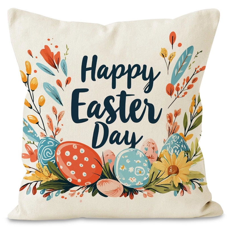 Easter Bunny Linen Pillow Covers for Couch & Sofa Decor|Home Decor & Pillows