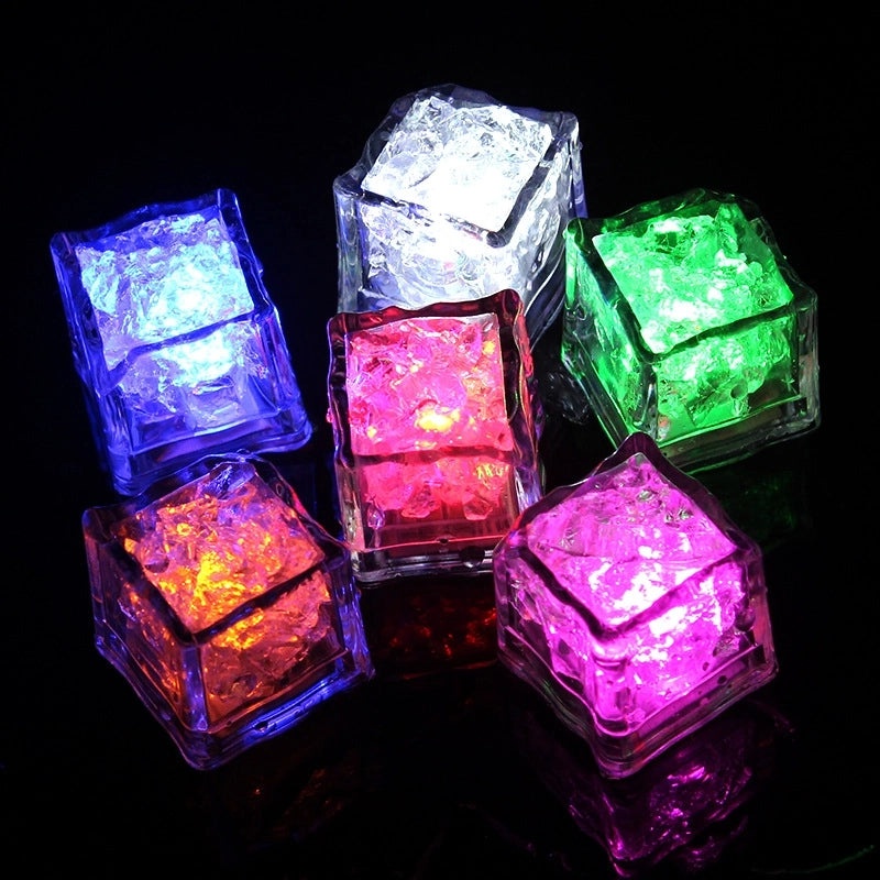 Luminous Ice Cube LED Night Light Colorful Touch Sensor Glowing Water Flashing Lamp|Home Decor Lighting