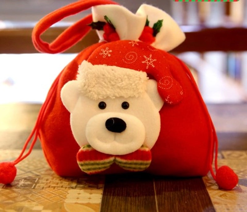 Christmas Santa Claus Nonwoven Party Gift Bags Cute Holiday Treat Bags|Holiday Party Supplies