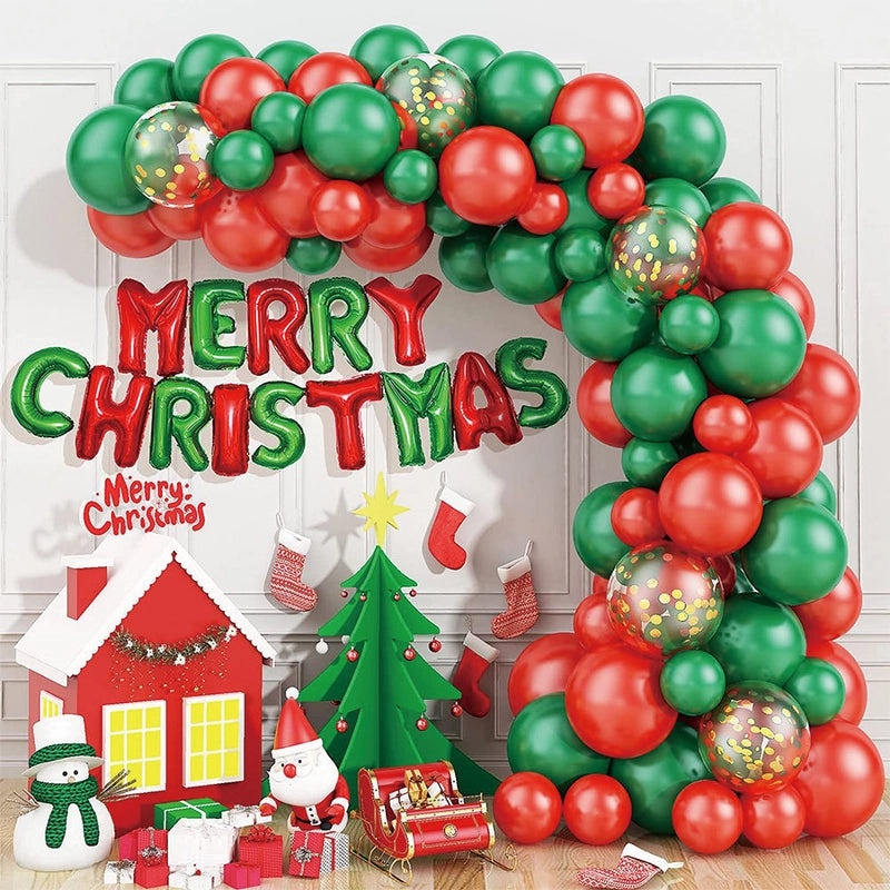 Minimalist Christmas Color Block Balloons in Aluminum Film for Holiday Decor|Christmas Decorations