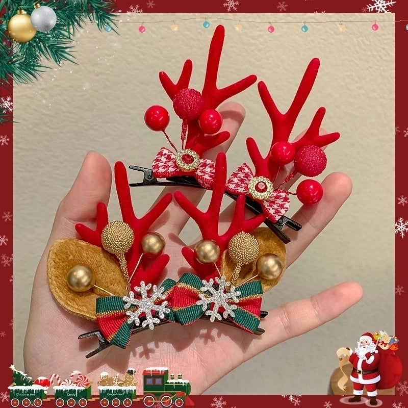 Festive Reindeer Antler Hair Clip for Daily Wear|Holiday Accessories