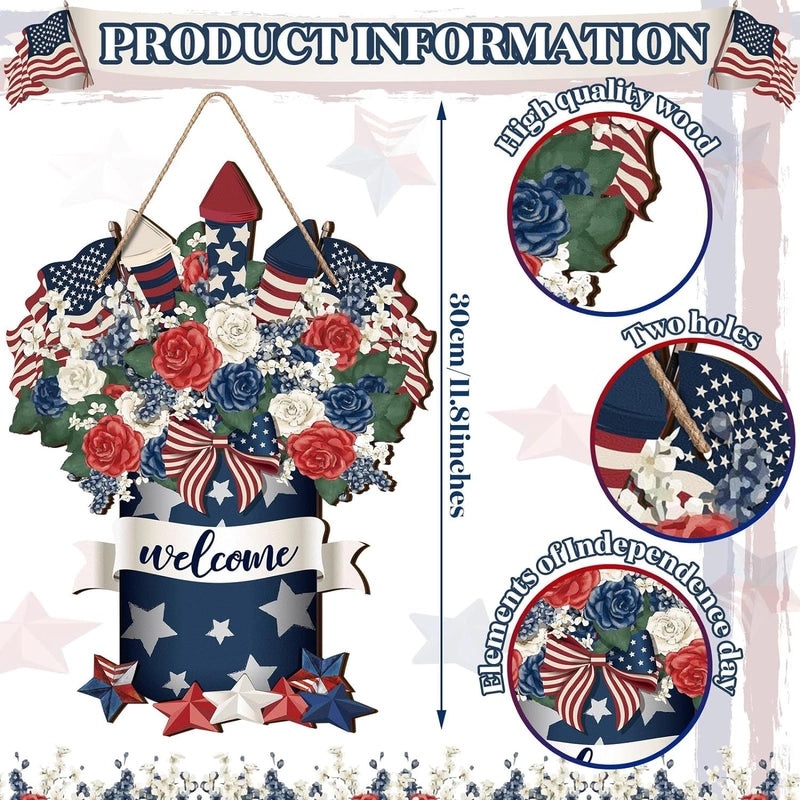 Retro American Flag Wooden Decor for Independence Day|Home Decor