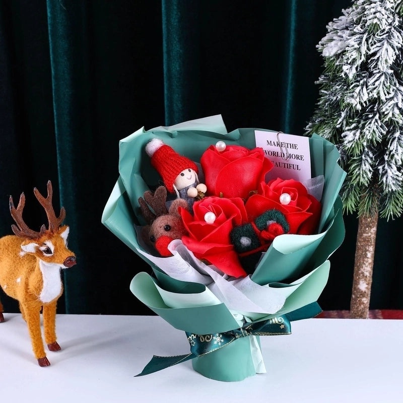 Festive Christmas Flower Soap Bouquet | Home Decor & Gifts