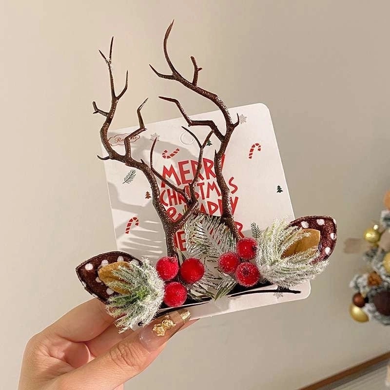 Festive Reindeer Antler Hair Clip for Daily Wear|Holiday Accessories