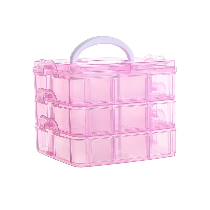 Transparent Plaid Portable Jewelry Storage Box for Earrings Necklace Rings Hair Accessories | Jewelry Storage Boxes