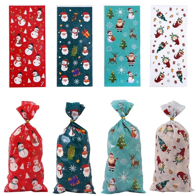 Nordic Christmas Party Gift Bags with Santa Claus and Snowman Design|Christmas Decorations & Gift Wrap Supplies