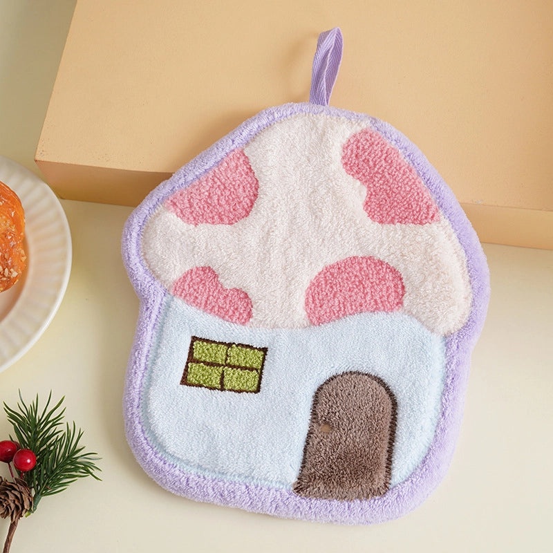 Minimalist Classic Mushroom Coral Fleece Towel Soft and Absorbent|Home & Living Towels