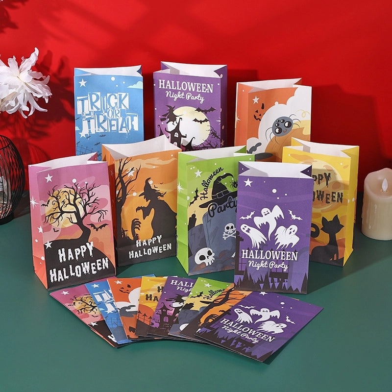 Halloween Hip-Hop Style Kraft Paper Gift Bags with Funny Halloween Patterns|Party Supplies