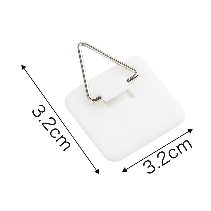 Multi-use Plastic Hook Plate Transparent Wall Mount Hook Square & Round Back Adhesive Hook|Home Organization Accessories