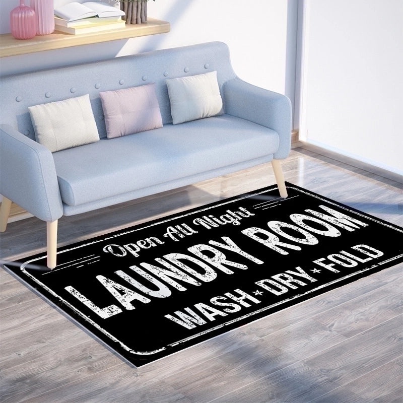 Vacation Style Polyester Area Rug with Letter Print|Home Decor & Rugs