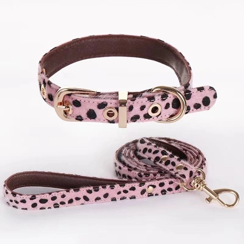 Luxury Mohair Leopard Print Pet Collar British Style | Pet Accessories