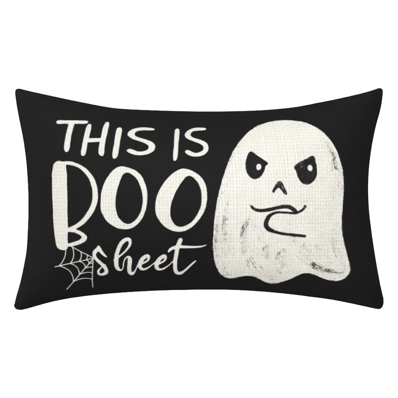 Halloween Ghost Letter Print Pillow Cover Cute Funny Polyester Case | Home Decor Pillow Covers