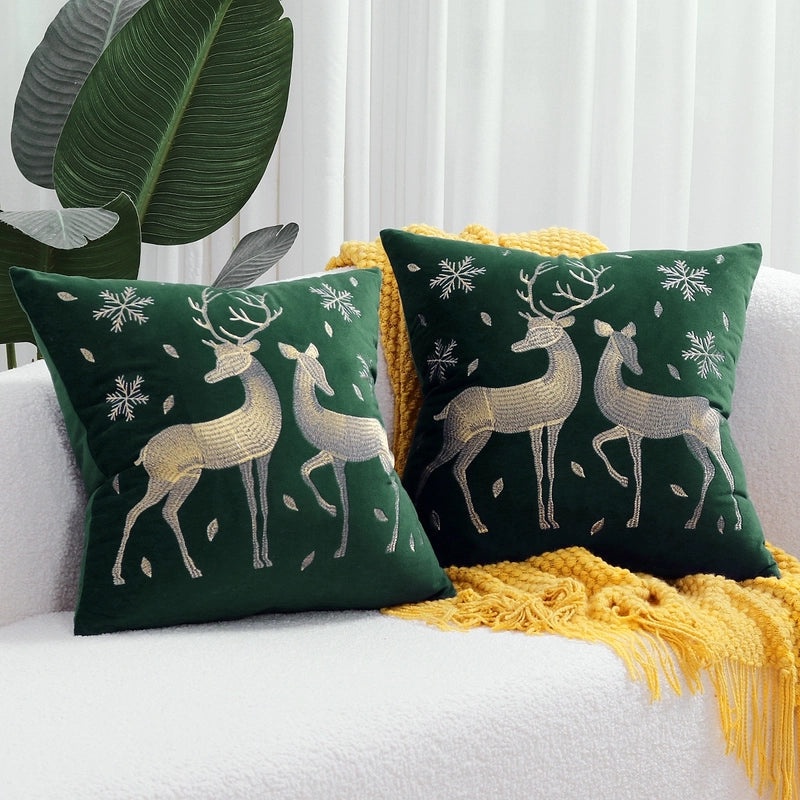 Christmas Tree and Reindeer Plush Pillow Covers|Home Decor Pillows