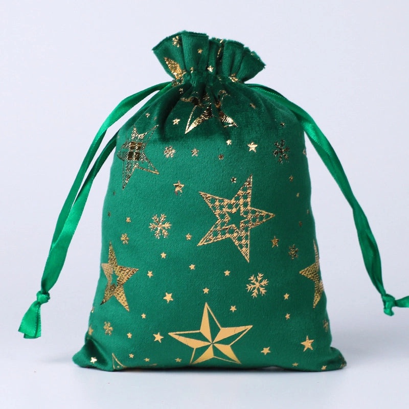 Christmas Minimalist Snowflake Tree Flocking Gift Bags Holiday Wrapping Supplies|Holiday Gift Wrapping