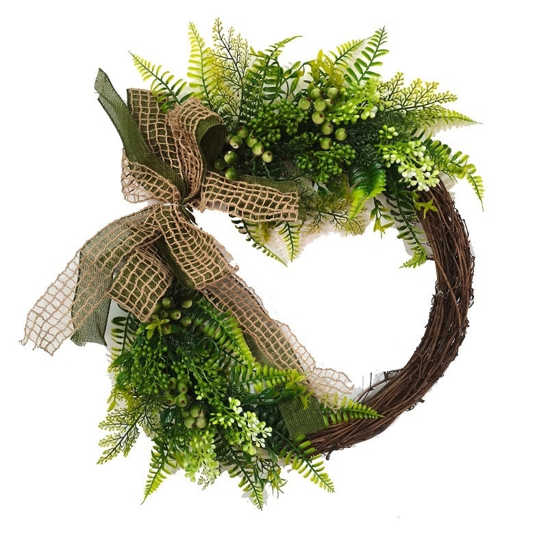 Poppy Plant Garland with Dead Branch and Rattan Ring for Door Hanging|Home Decor Ornaments