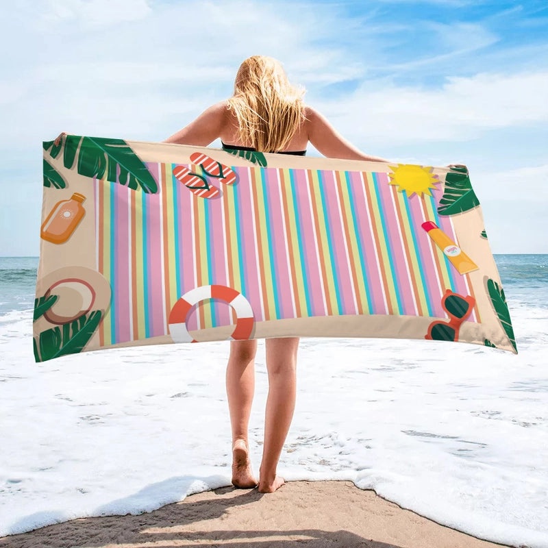 Custom Mermaid Tail Beach Towel Quick-Dry Absorbent Rectangular Round Bath Towel for Camping|Beach Towels