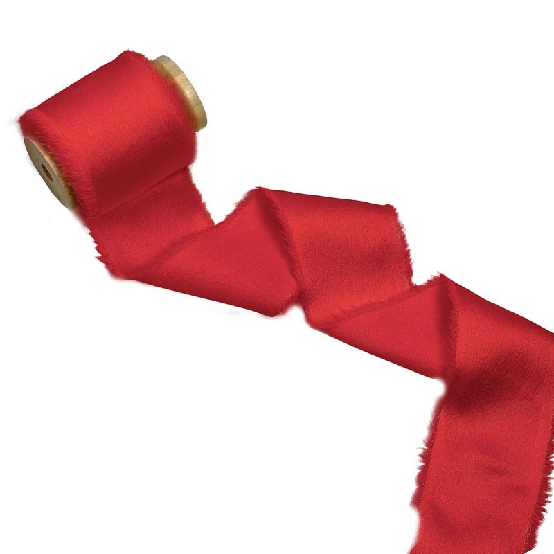 Soft Satin Hand-Torn Burlap Ribbon for Hair Flowers and Christmas Decoration|Craft Supplies & Ribbons